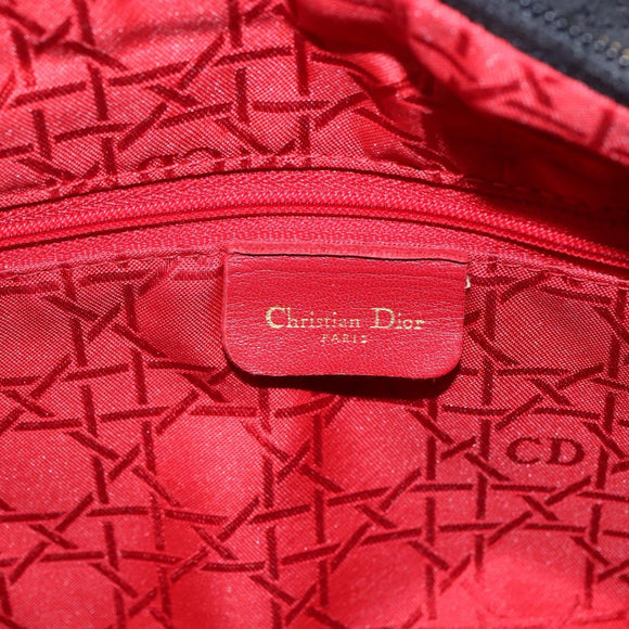 Christian Dior Lady Dior Canage Hand Bag Black Gold Auth 162330