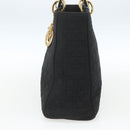 Christian Dior Lady Dior Canage Hand Bag Black Gold Auth 162330-4
