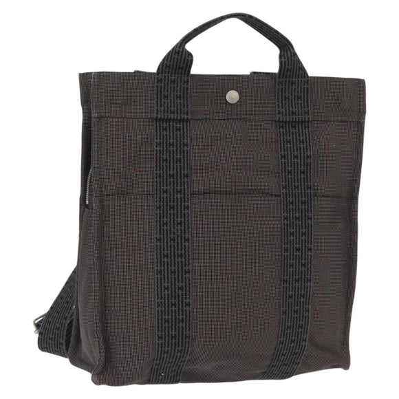 HERMES Her Line A Dos MM Backpack Canvas Gray Silver Auth 162331