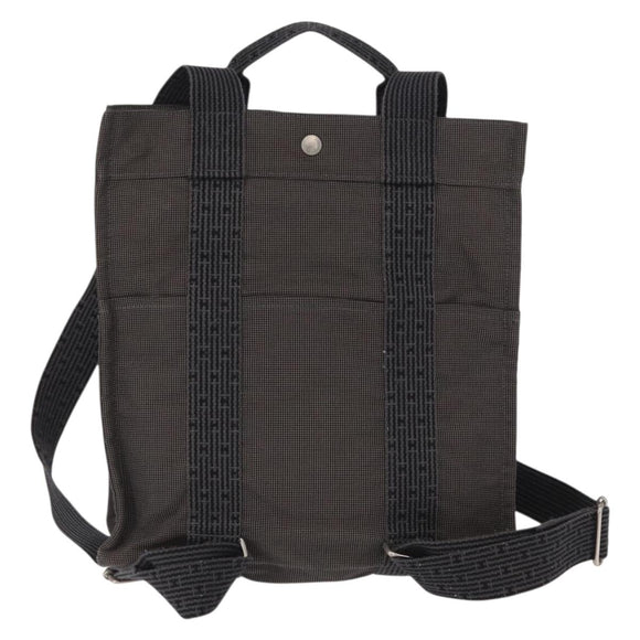 HERMES Her Line A Dos MM Backpack Canvas Gray Silver Auth 162331