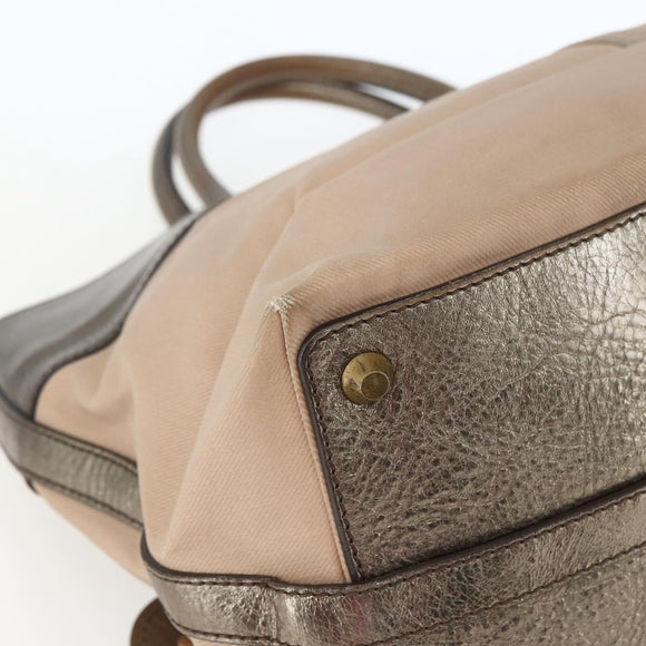 Chloe Tote Bag PVC Leather Gold Auth 162332
