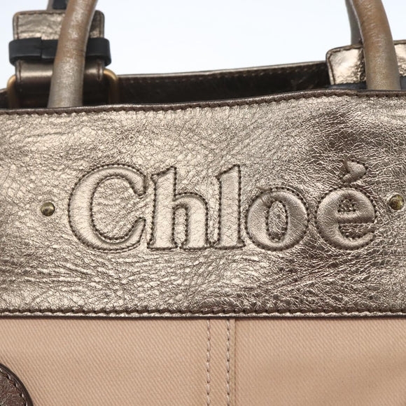 Chloe Tote Bag PVC Leather Gold Auth 162332