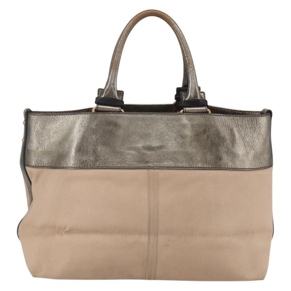 Chloe Tote Bag PVC Leather Gold Auth 162332