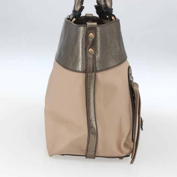 Chloe Tote Bag PVC Leather Gold Auth 162332