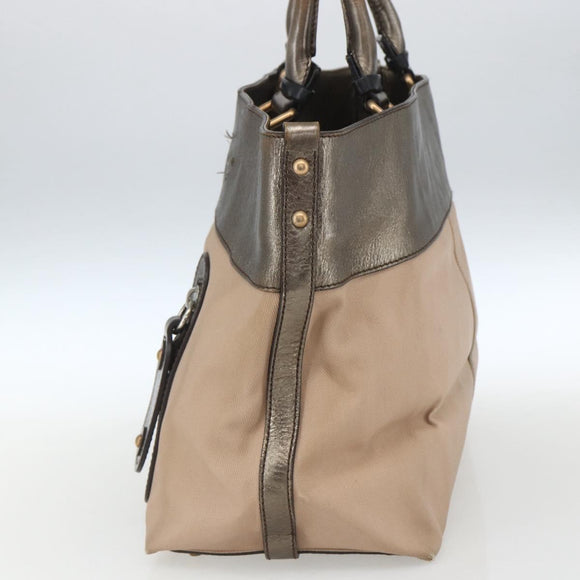 Chloe Tote Bag PVC Leather Gold Auth 162332