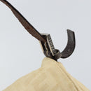 FENDI Zucca Canvas Mamma Baguette Shoulder Bag Beige Silver Auth 162335-10