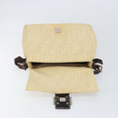 FENDI Zucca Canvas Mamma Baguette Shoulder Bag Beige Silver Auth 162335-19