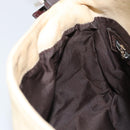 FENDI Zucca Canvas Mamma Baguette Shoulder Bag Beige Silver Auth 162335-23