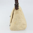 FENDI Zucca Canvas Mamma Baguette Shoulder Bag Beige Silver Auth 162335-3