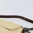 FENDI Zucca Canvas Mamma Baguette Shoulder Bag Beige Silver Auth 162335-14