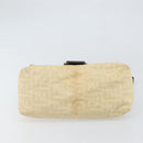 FENDI Zucca Canvas Mamma Baguette Shoulder Bag Beige Silver Auth 162335-5