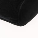 FENDI Macaroni Shoulder Bag Suede Black Gold Auth 162337-10