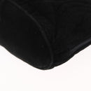 FENDI Macaroni Shoulder Bag Suede Black Gold Auth 162337-11