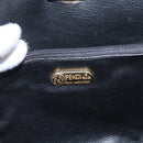 FENDI Macaroni Shoulder Bag Suede Black Gold Auth 162337-15