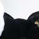 FENDI Macaroni Shoulder Bag Suede Black Gold Auth 162337-18
