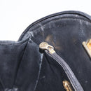 FENDI Macaroni Shoulder Bag Suede Black Gold Auth 162337-19