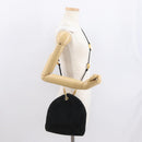 FENDI Macaroni Shoulder Bag Suede Black Gold Auth 162337-22