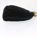 FENDI Macaroni Shoulder Bag Suede Black Gold Auth 162337-4