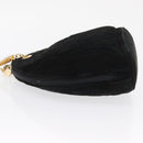 FENDI Macaroni Shoulder Bag Suede Black Gold Auth 162337-5