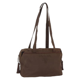 PRADA Shoulder Bag Nylon Brown Auth 162341