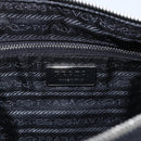 PRADA Schoudertas Nylon Zwart Zilver Auth 162342-21
