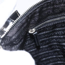 PRADA Schoudertas Nylon Zwart Zilver Auth 162342-22
