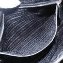 PRADA Schoudertas Nylon Zwart Zilver Auth 162342-25