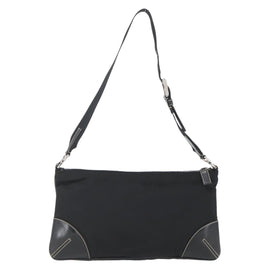 PRADA Shoulder Bag Nylon Black Silver Auth 162342 - 0