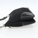 PRADA Schoudertas Nylon Zwart Zilver Auth 162342-3