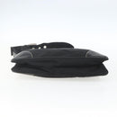 PRADA Schoudertas Nylon Zwart Zilver Auth 162342-5