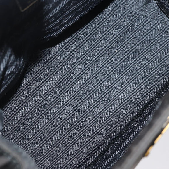 PRADA Hand Bag Nylon Khaki Gold Auth 162344