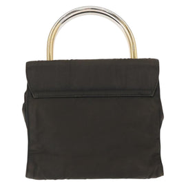 PRADA Hand Bag Nylon Khaki Gold Auth 162344 - 0