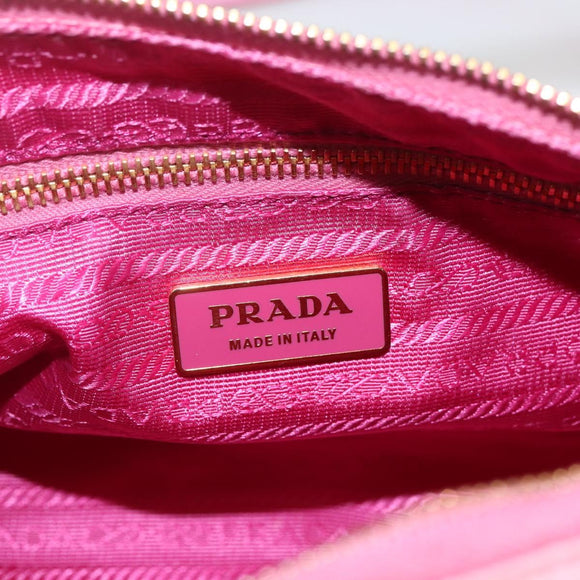 PRADA Shoulder Bag Nylon Pink Gold Auth 162345