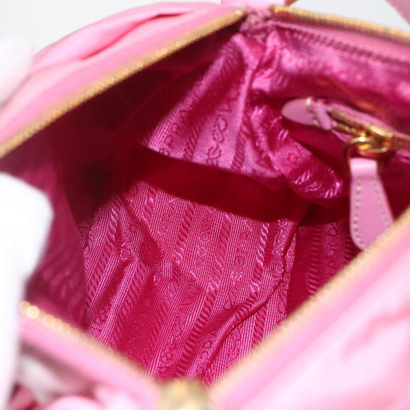 PRADA Shoulder Bag Nylon Pink Gold Auth 162345