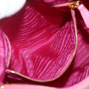 PRADA Shoulder Bag Nylon Pink Gold Auth 162345-24
