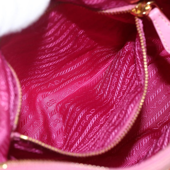 PRADA Shoulder Bag Nylon Pink Gold Auth 162345