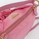 PRADA Shoulder Bag Nylon Pink Gold Auth 162345-6