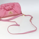 PRADA Shoulder Bag Nylon Pink Gold Auth 162345-9