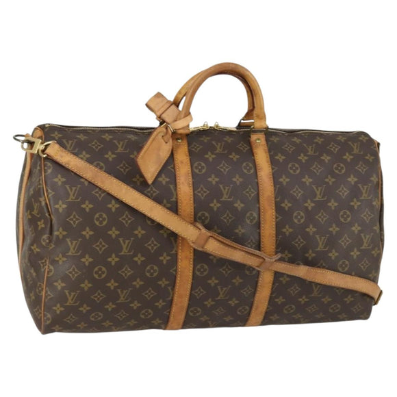 LOUIS VUITTON Monogram Keepall Bandouliere 55 Boston Bag M41414 LV Auth 162347