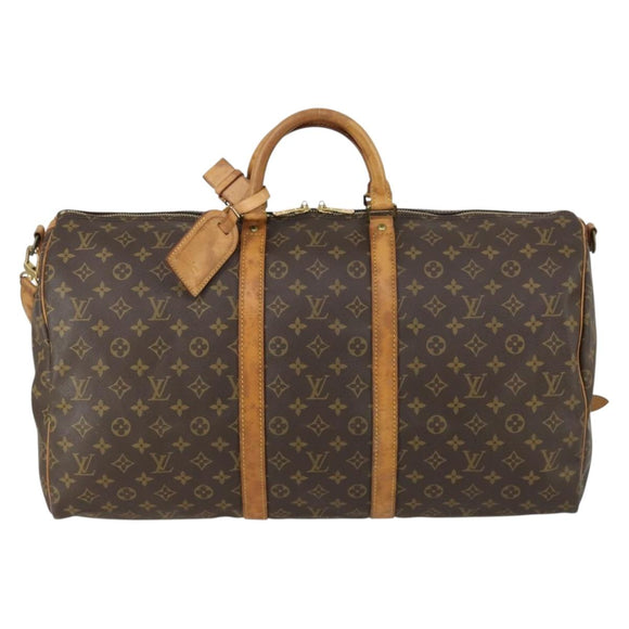 LOUIS VUITTON Monogram Keepall Bandouliere 55 Boston Bag M41414 LV Auth 162347
