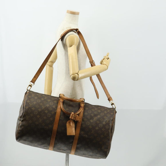 LOUIS VUITTON Monogram Keepall Bandouliere 55 Boston Bag M41414 LV Auth 162347