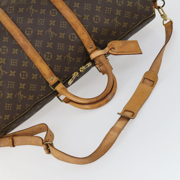 LOUIS VUITTON Monogram Keepall Bandouliere 55 Boston Bag M41414 LV Auth 162347