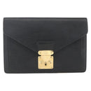 LOUIS VUITTON Epi Serie Dragonne Clutch Bag Black Noir M52612 LV Auth 162373-2