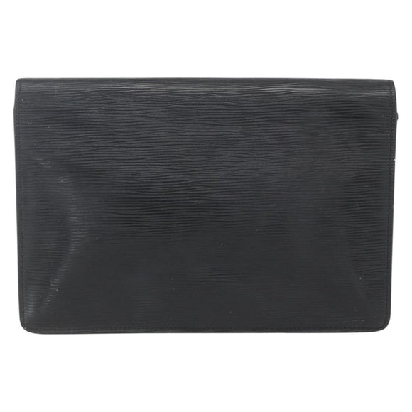 LOUIS VUITTON Epi Serie Dragonne Clutch Bag Black Noir M52612 LV Auth 162373