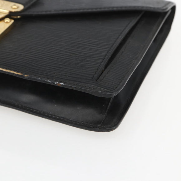 LOUIS VUITTON Epi Serie Dragonne Clutch Bag Black Noir M52612 LV Auth 162373