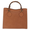 GUCCI Bamboo Tote Bag Leather Brown Gold 002 2853 0260 0 Auth 162377-3