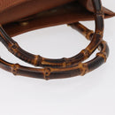 GUCCI Bamboo Tote Bag Leather Brown Gold 002 2853 0260 0 Auth 162377-7