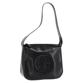 GUCCI Shoulder Bag Patent leather Black Auth 162378