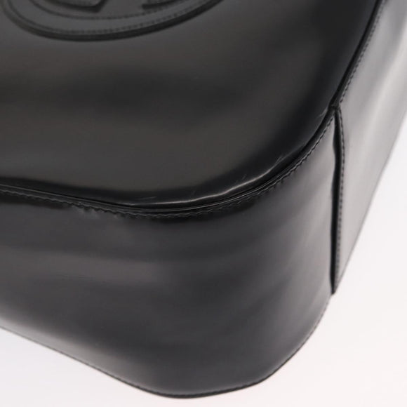 GUCCI Shoulder Bag Patent leather Black Auth 162378