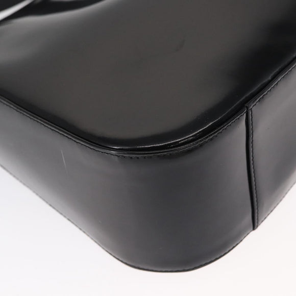 GUCCI Shoulder Bag Patent leather Black Auth 162378